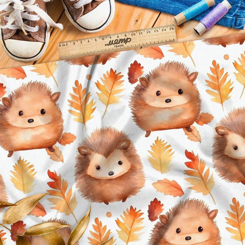 Ткань премиум дюспо осенние ежи