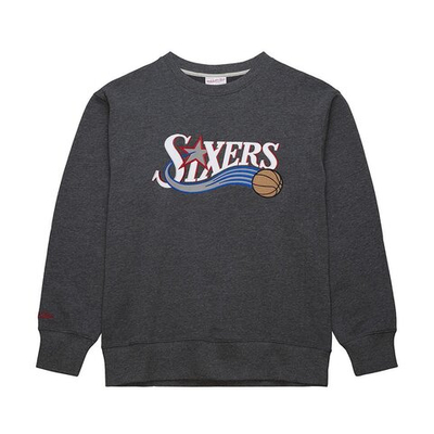 Толстовка Mitchell & Ness NBA Playoff Win 2.0 Crew Vintage Philadelphia 76ers Sweatshirt Gray