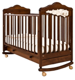 Детская кроватка Angela Bella Изабель колесо-качалка с ящ. 120х60см орех