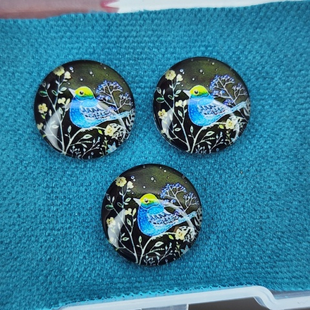 Принт, 16мм, круглый, стеклянный кабошон