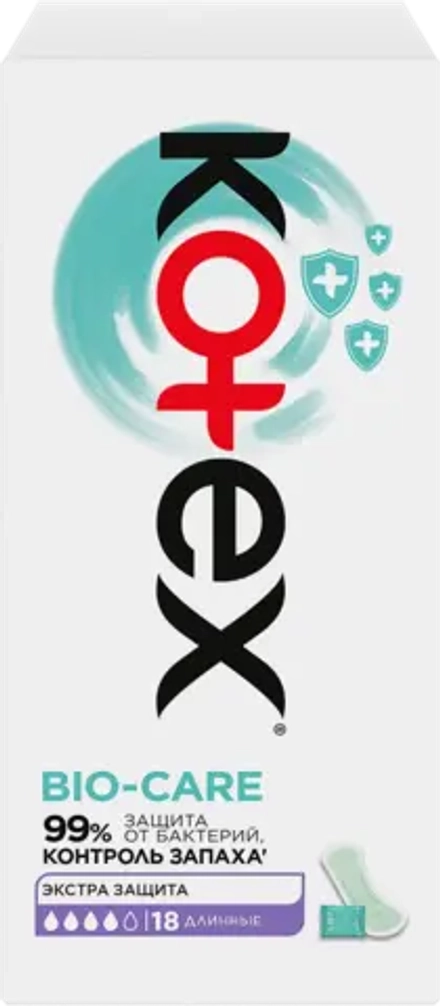Ежедневные прокладки длинные Kotex Bio-Care 18шт