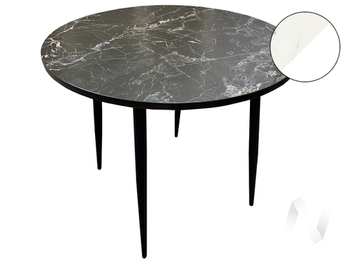Стол Лайт Круг (опоры белый/пластик мрамор белый; кромка белый)