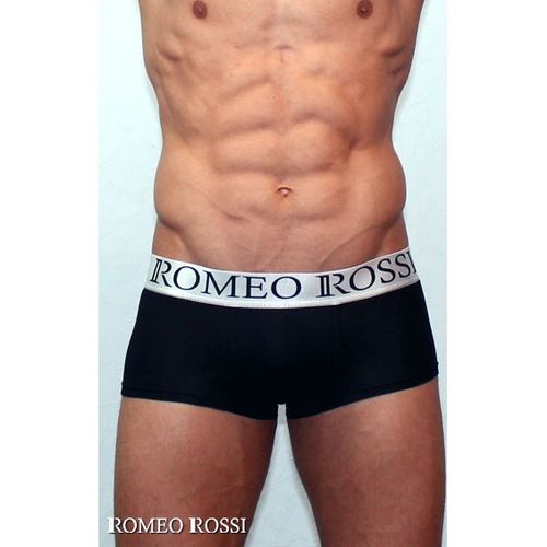 Мужские трусы боксеры черные Romeo Rossi Steel Black Boxer RR00015