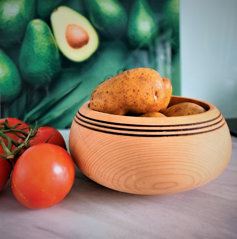 Тарелка деревянная глубокая из кедра 19 см