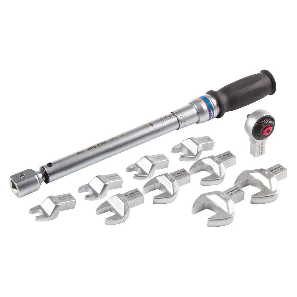 Динамометрический ключ серии "FIT", 14х18 мм с набором рожковых насадок 13-30 мм, 20-100 Нм, кейс KI