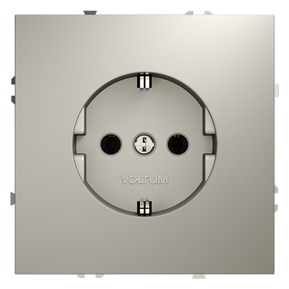Розетка встраиваемая VOLTUM S70 с заземлением 16А, (кашемир)