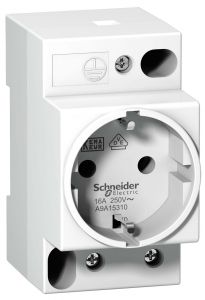 Розетка модульная A9A15310 iPC DIN 2П+Т 16А 250В SHN