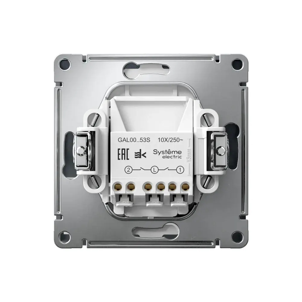 ARTGALLERY 2-клавишный ВЫКЛЮЧАТЕЛЬ с подсветкой, сх.5а, 10АХ, механизм, быстрозажим. клем., ГРИФЕЛЬ