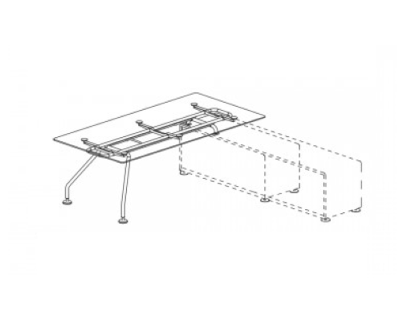Стол руководителя со стеклянной столешницей для опорной тумбы (XEON)