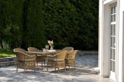 "Амароне" обеденная группа из искусственного ротанга на 6 персон, цвет соломенный