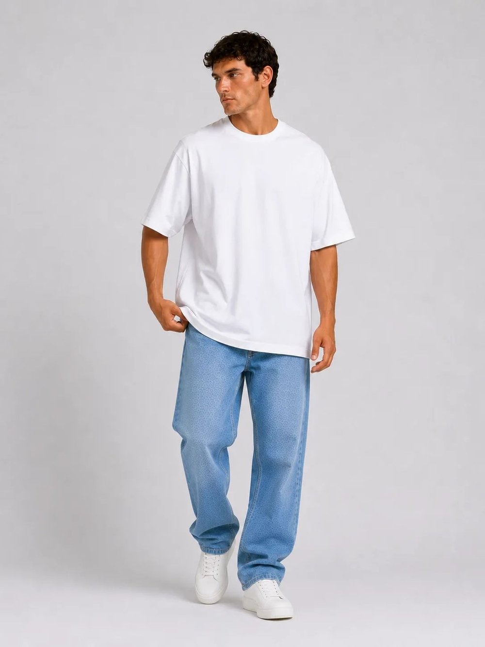 Футболка мужская белая oversize