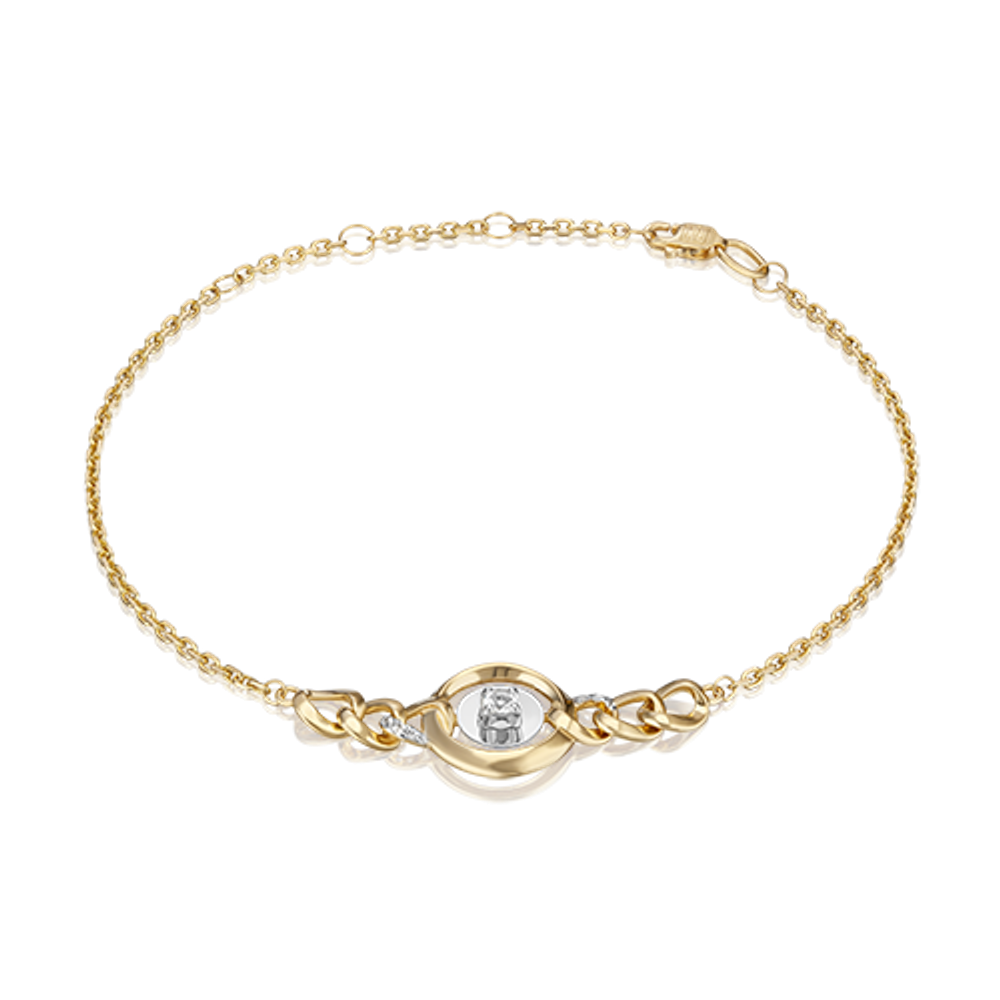 Браслет «Энергия» из лимонного золота c натуральными топазами white Артикул: 05-0701-00-201-1121