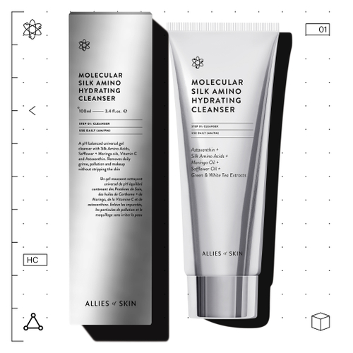 ALLIES OF SKIN Molecular Silk Amino Hydrating Cleanser Очищающий увлажняющий гель с аминокислотами шелка, 100 мл
