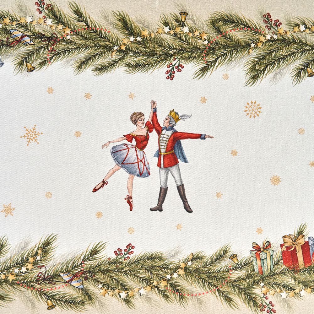 СКАТЕРТЬ "ЩЕЛКУНЧИК" 140Х180СМ БЕЖЕВЫЙ,100%ХЛОПОК , ТВИЛ