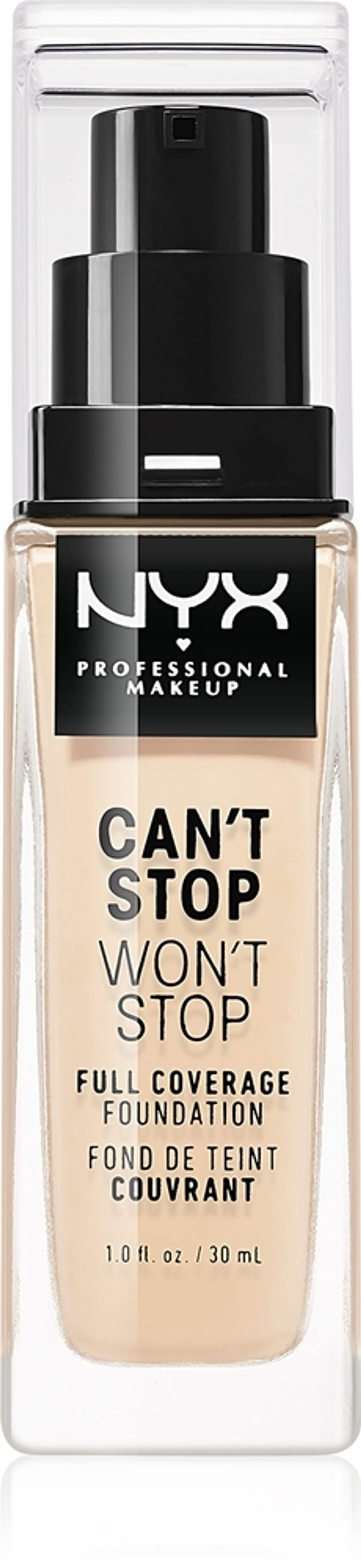 NYX Professional Makeup Can't Stop Won't Stop Full Coverage Foundation - тональный крем с высокой степенью покрытия, 30 ml