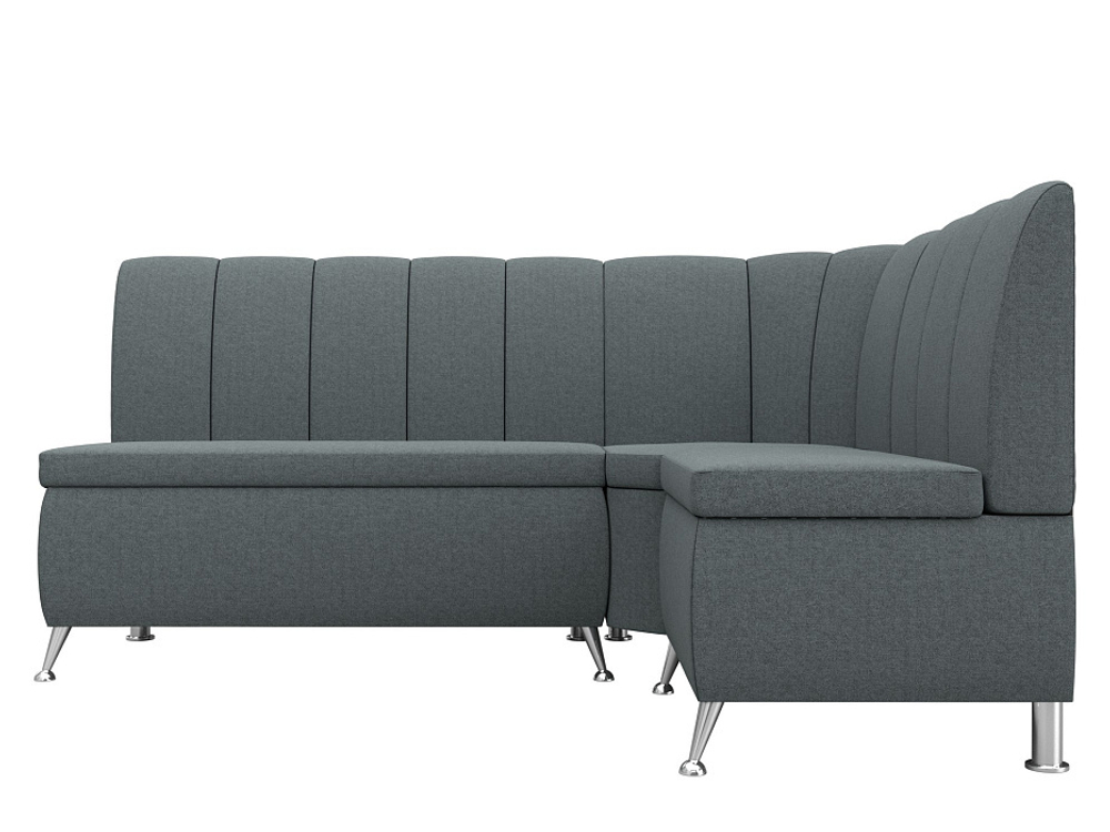 Диван кухонный угловой Кантри правый угол, Амур 07 серый, Рогожка, 122502