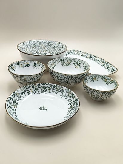 Тарелка 20 см. "Япония" зеленый декор