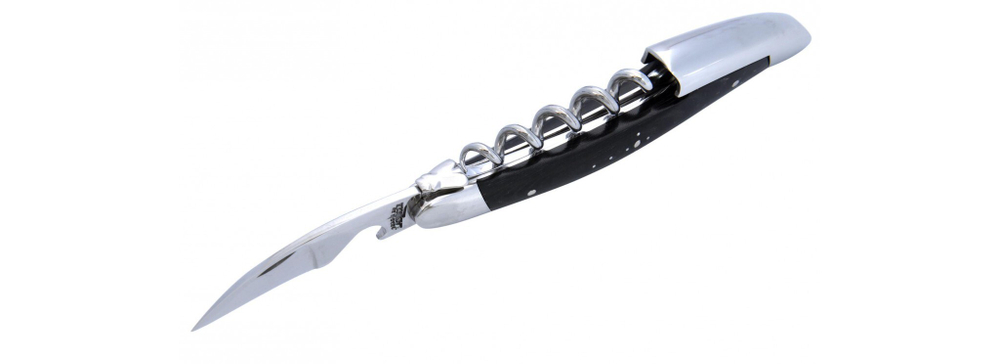 Le Sommelier knife, shiny finish, Black compressed fabric