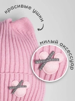 Шапка и снуд для девочки с ушками на завязках