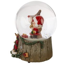 GAEM Фигурка декор в стекл шаре "Гном и Олень" (муз с ключ), D 10 см, L10 W10,5 H14 см
