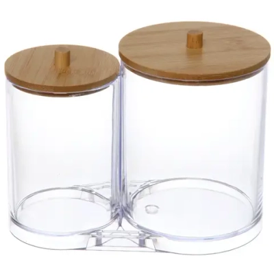 Диспенсер для ватных дисков и палочек «БРАМИНГЕМ», прозрачный, 15.5*9*13см