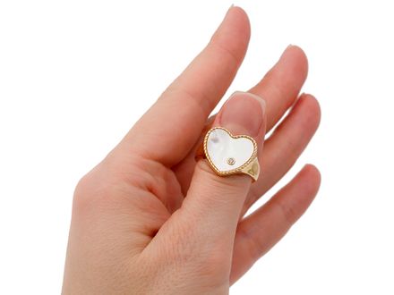 Перстень "Сердце" 15мм, с перламутром