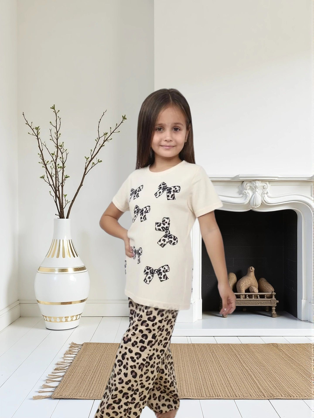 7-56-3 Пижама для девочки (фуфайка и брюки)