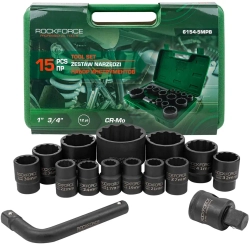 Набор инструментов 15пр. 3/4'', 1''(12гр.) RockFORCE RF-6154-5MPB