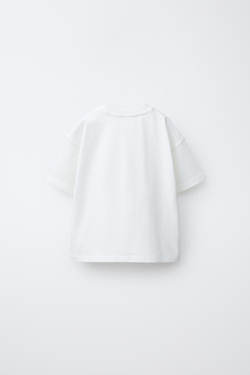 ZARA ФУТБОЛКА С ПРИНТОМ, БЕЛЫЙ
