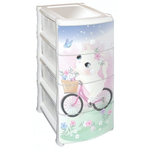 Комод 4 секции Kitty с ручками с декором (Виолет)