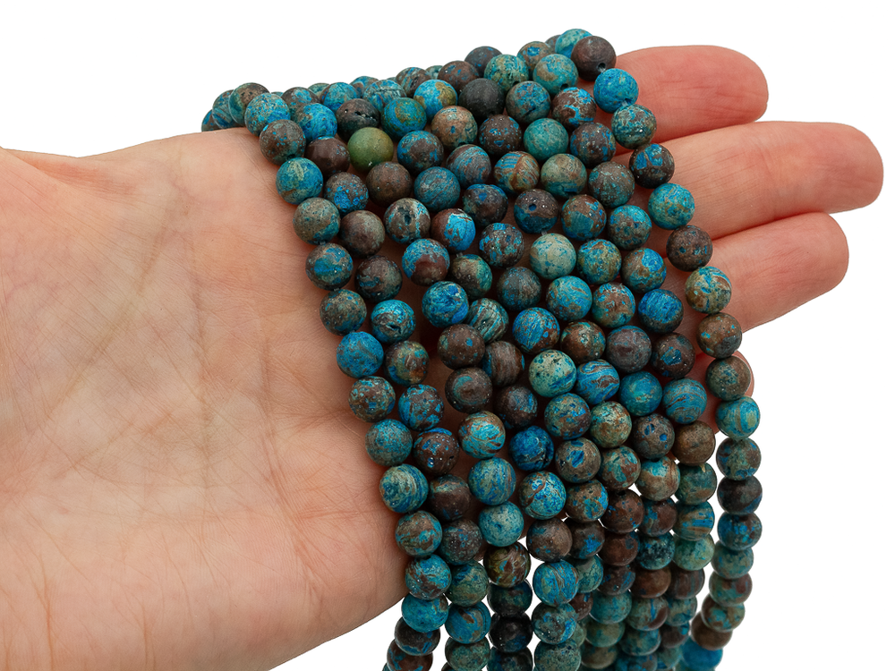 Нить бусин из тонированной яшмы 6,5мм