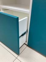 Стеллаж Диагональ МДФ софт белый/аквамарин