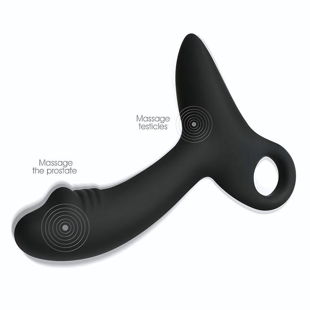 Черный силиконовый анальный вибромассажер Erokay (Цвет: черный)