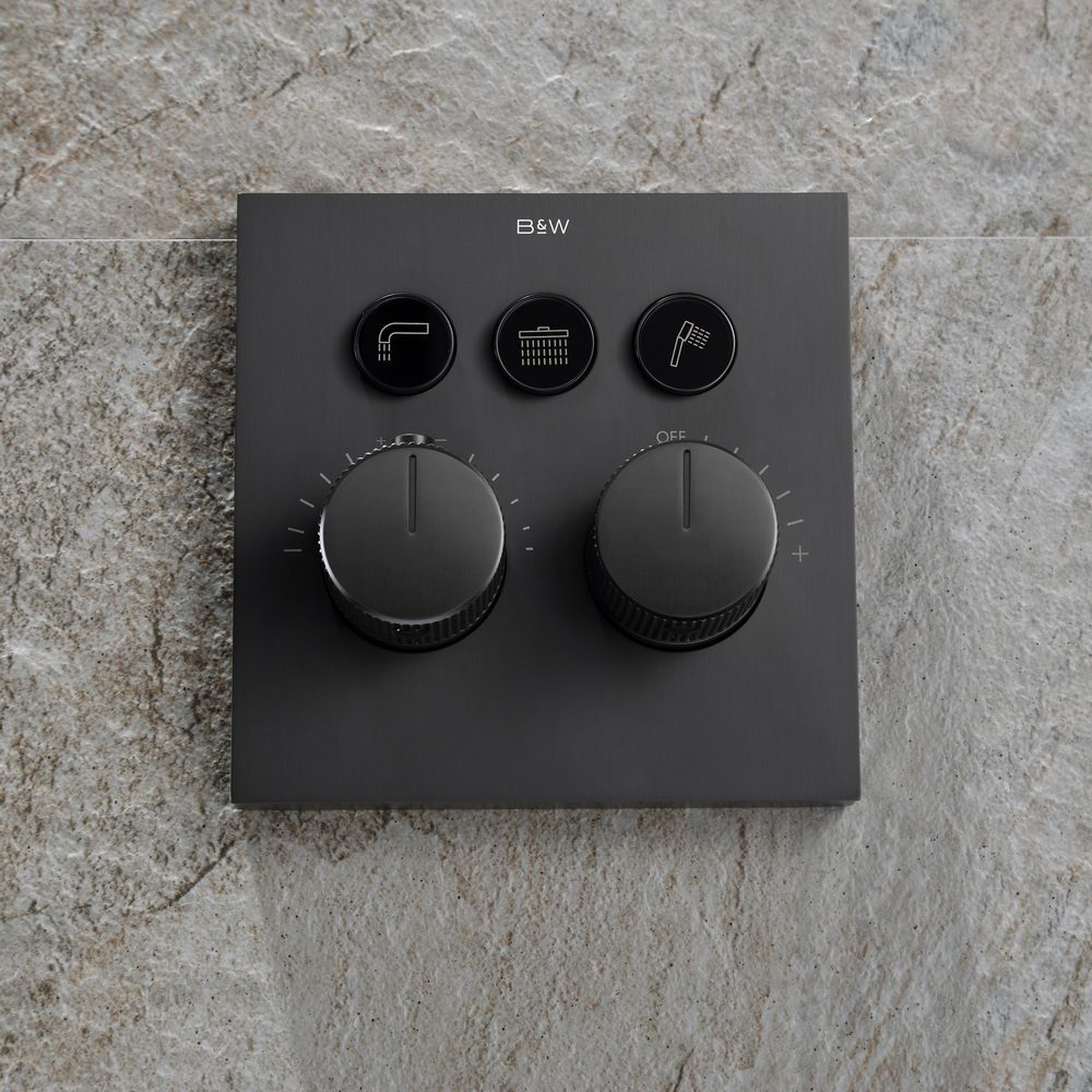 Комплект встраиваемой душевой системы Black&White Universe с термостатом Gun Metal (U7567GM)