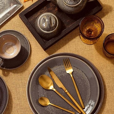 Ложка чайная «Саппоро бэйсик»;сталь нерж.;,L=13,9см;золотой,матовый (Цвет: золотистый)