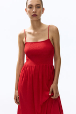 Платье с рюшами и бретелями - H&M