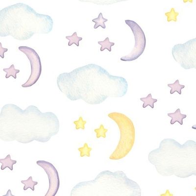 Звезды, месяц и облака.