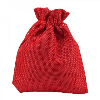 Мешочек подарочный из льна искусственного красный, 18*23 см