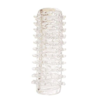 Прозрачная насадка 2-в-1 с шипами - 12 см. (Цвет: прозрачный)
