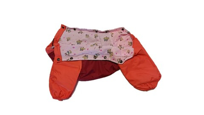 Комбинезон,  утепленный байкой 25 девочка (обхват груди 47 - 55) бордовый - светло оранжевый