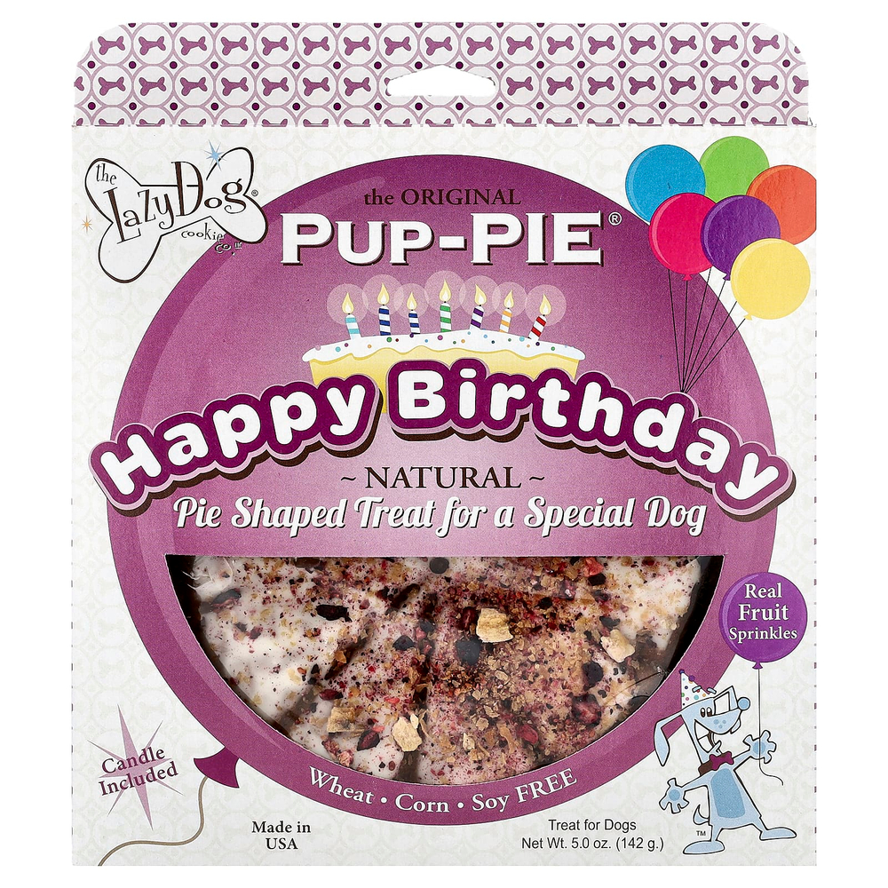 Lazy Dog Cookie, Pup-Pie®, лакомство для собак, с Днем рождения, для особенной собаки, 142 г (5 унций)