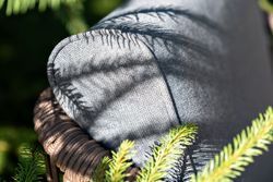 "Канны" лаунж-зона 5-местная из роупа со столом "Верона" (серый гранит), каркас алюминиевый коричневый, роуп коричневый