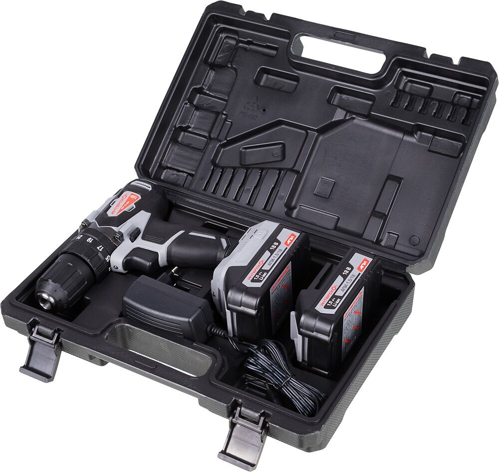 Акк. удар. дрель-шуруп. ДАУ-13/18ВК Li-ion АПИ (кейс, 2 аккум. 1,5Ач, ЗУ) "Интерскол" 573.1.2.70