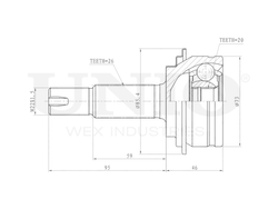 ШРУС внешний UNIO CVJ-20185