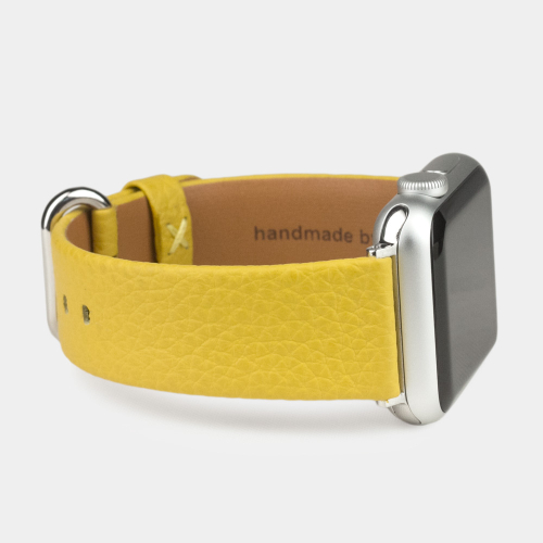 Ремешок для Apple Watch 44/45/46 mm из кожи теленка, желтого цвета