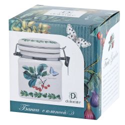 Банка для сыпучих продуктов (клипс) " " 12х9,5х12см v=480мл (подарочная упаковка)