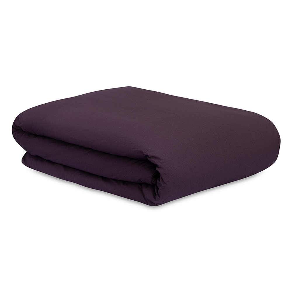 Комплект постельного белья из стираного перкаля сливового цвета из коллекции essential, 150х200 см