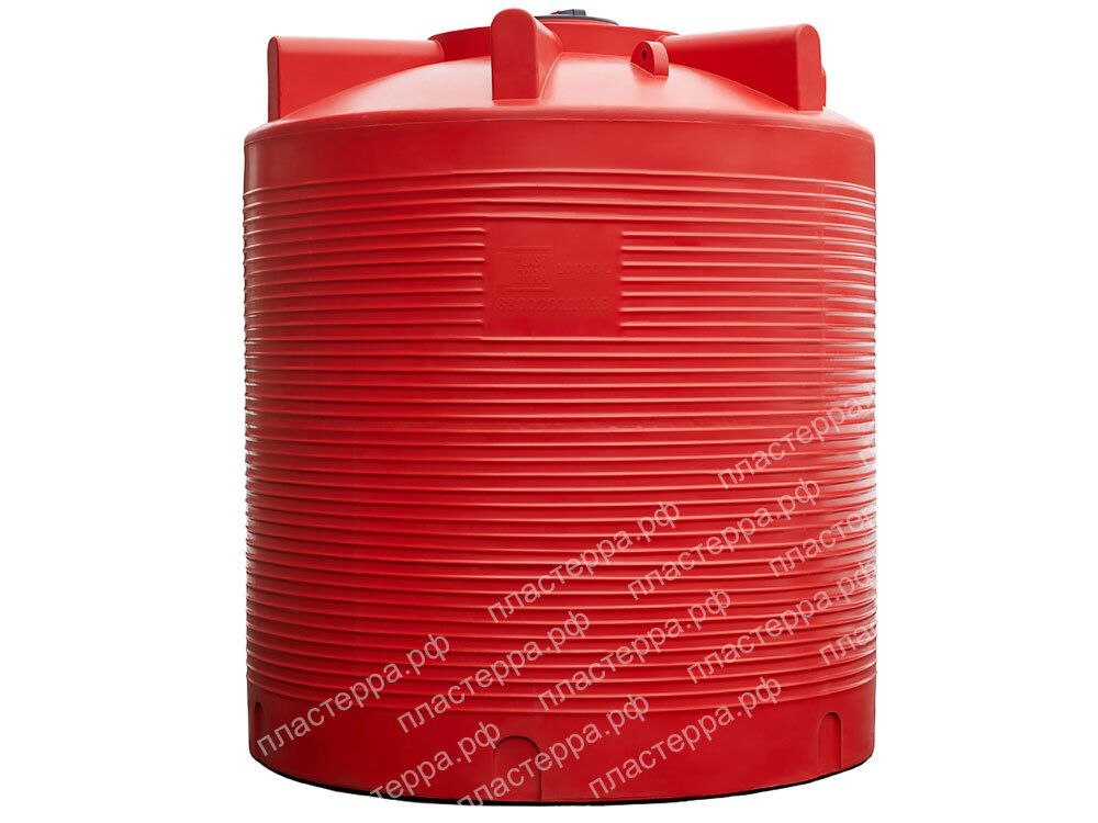 Емкость цилиндрическая усиленная Пластерра PT VLU 10000 л. вертикальный (2300x2300x2700см;красный) - арт.560128