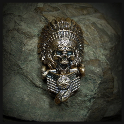 Замок для браслета из паракорда или кожи "Вождь индейцев " бронза