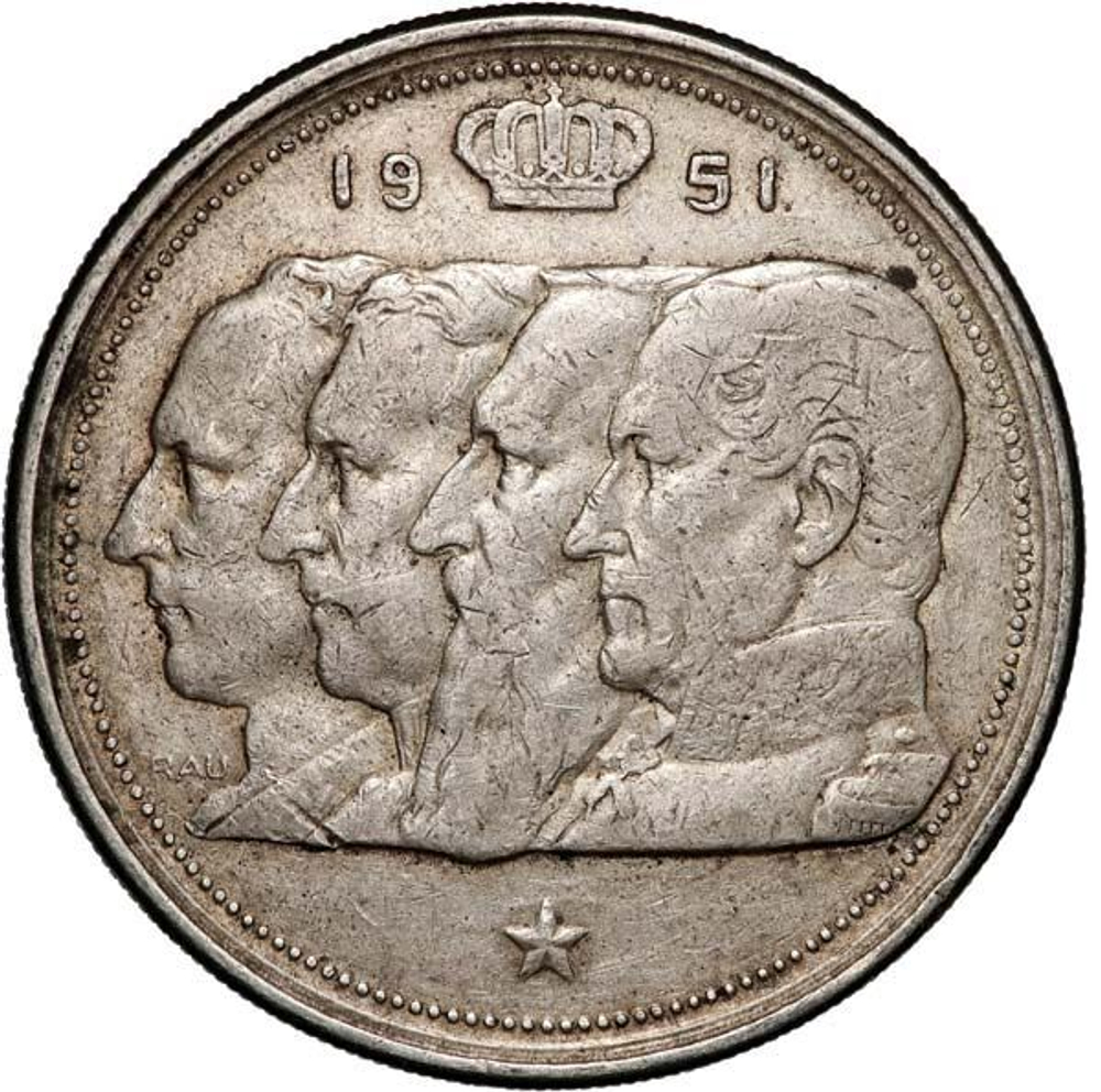 Belgium 100 Franken (Francs) 1951 – "Four Kings of Belgium" (Flemish Legend)